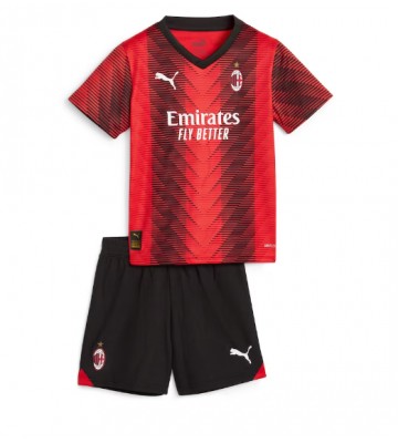 AC Milan Primera Equipación Niños 2023-24 Manga Corta (+ Pantalones cortos)